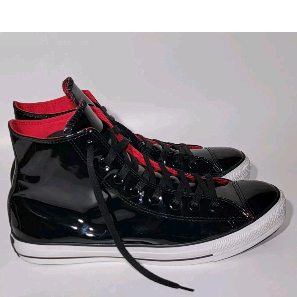 CONVERSE PATENT LEATHER ALL STAR HIGH TOP SNEAKERS